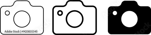 Photo camera icon set. snapshot sign. photography icons. digital app modern minimalist symbol
