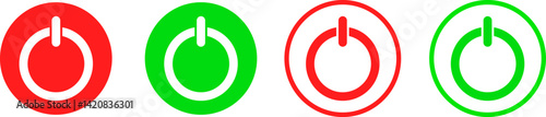 On off icon icon set. power buttons. Start Push Power Button. Interface switch concept