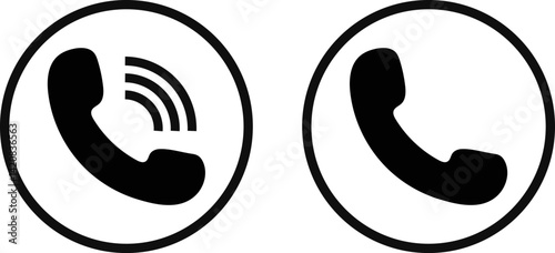 phone call icon. Telephone call signs. Contact us symbols. Answer and decline symbol modern
