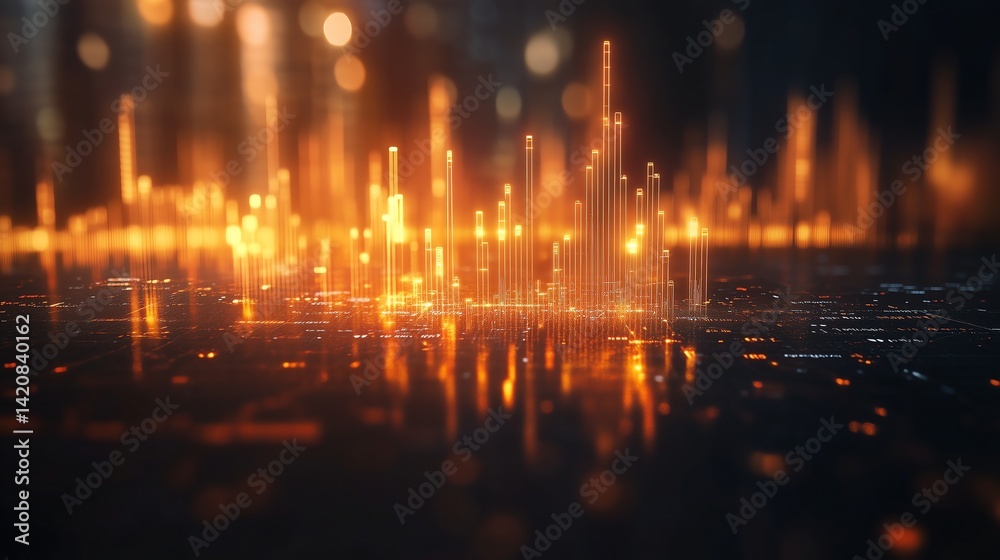 Obraz premium Golden Candlestick Chart on Dark Background for Stock Exchange Wealth