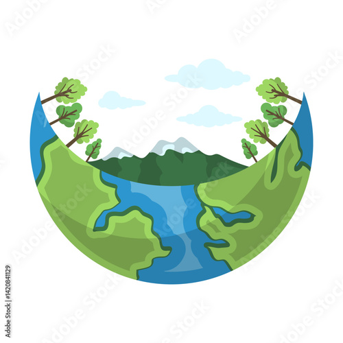 Happy Earth Day Illustration