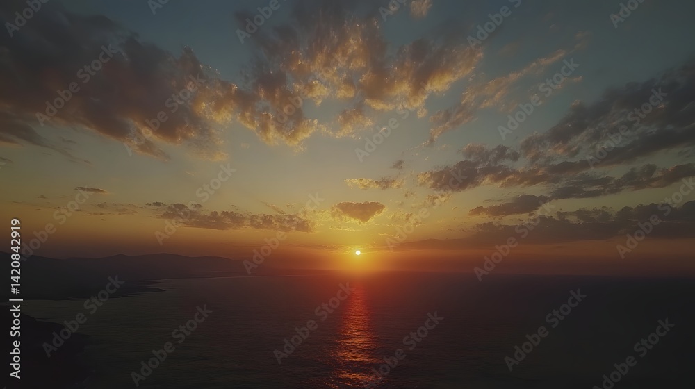 Obraz premium A bright sunrise over the horizon symbolizing the hope and promise of 2025