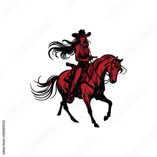Cowgirl Vector art.