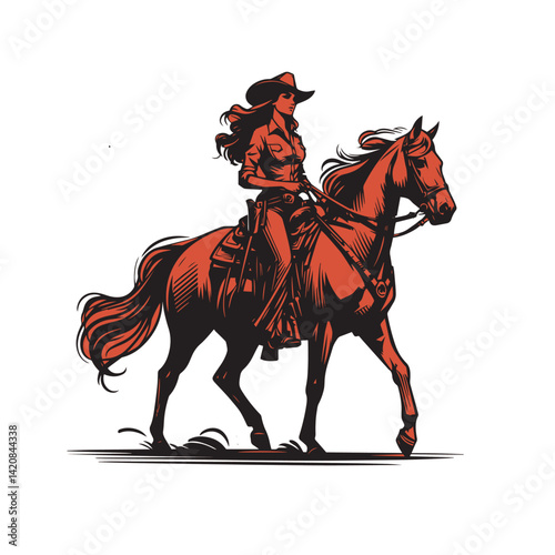 Cowgirl Vector art.
