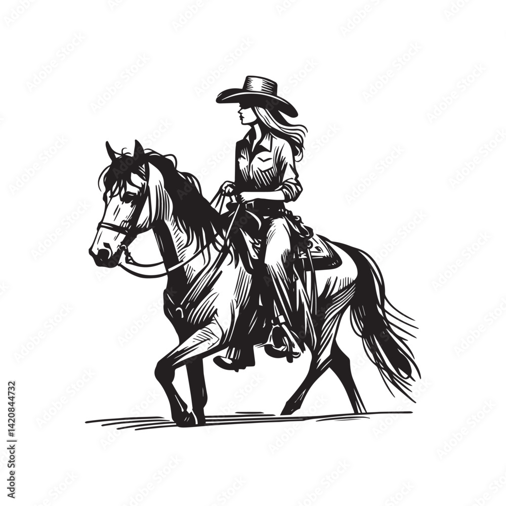 Cowgirl Vector art.