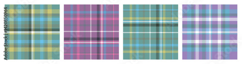 This image showcases three different plaid patterns, each with a unique color palette.