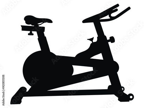 stationary bike silhouette, Stationary Bike icon, stationary bike line art silhouette vector illustration
