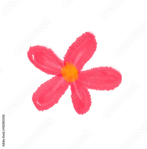 red flower on white background illustration cartoon