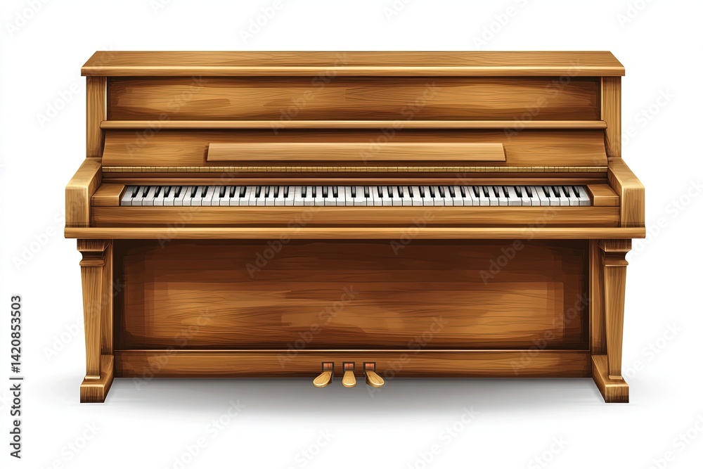 wooden piano on living room isolated on transparent wooden piano on living room isolated on transparent