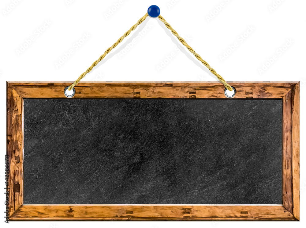 Tableau suspendu sur fond blanc