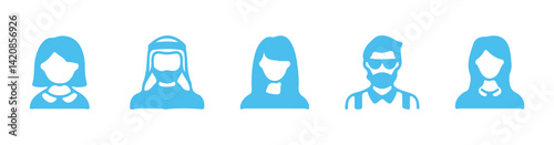 User account profile blue icon. Vector Illustration Eps 10