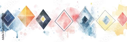 Panel kuchenny z motywem Watercolor Geometric Design