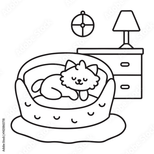 Cat moments meow life coloring pages, coloring book, line art, illustration, black & white, bold and easy coloring pages