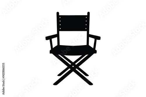 Film set chair silhouette on white background