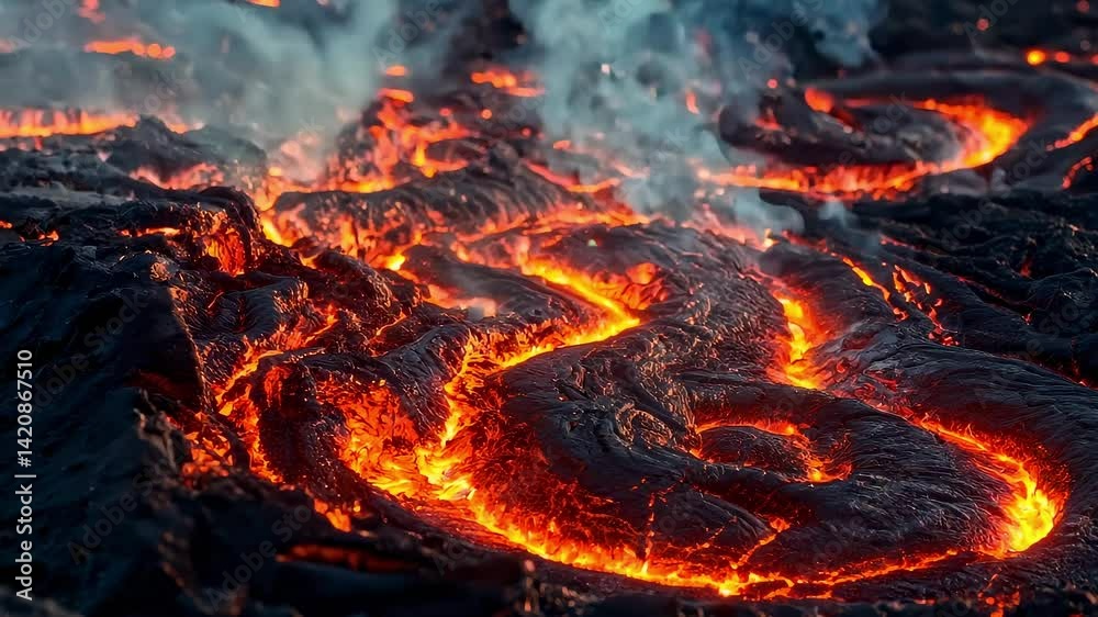 Spectacular Flowing Lava Scene