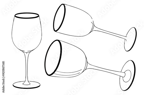 wine glass vector illustration on a plain background  generated by ai 
