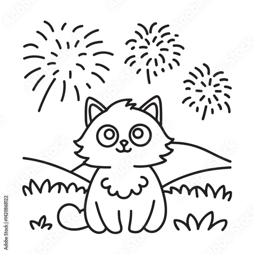Cat moments meow life coloring pages, coloring book, line art, illustration, black & white, bold and easy coloring pages