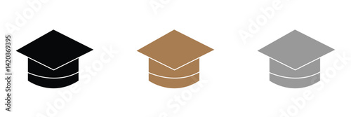 Academic Graduation Cap Icon Perfect for Education and Achievement .Vector Illustration . EPS 10 . 