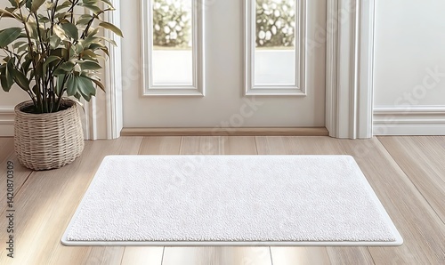 a white door mat mockup