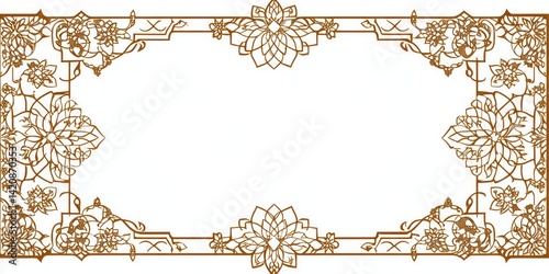 Ornate floral frame with elegant vintage botanical motifs