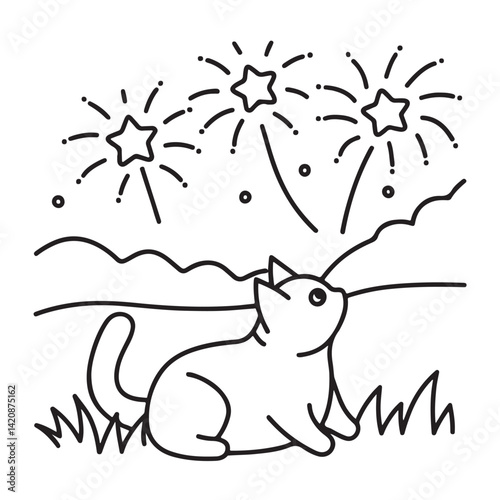 Cat moments meow life coloring pages, coloring book, line art, illustration, black & white, bold and easy coloring pages