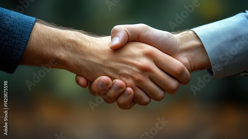 Wallpaper Mural Two people shaking hands symbolizing agreement partnership or cooperation. Torontodigital.ca