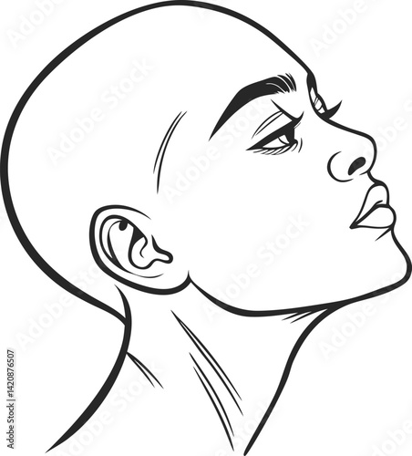 Human head silhouette vector art