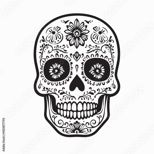 Hispanic heritage sugar skull marigold Festive dia de los muertos  image vector