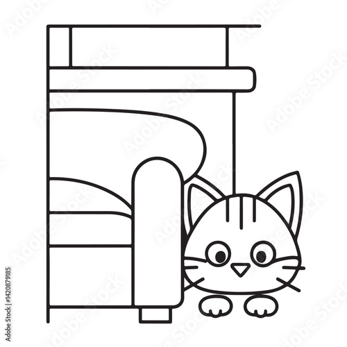Cat moments meow life coloring pages, coloring book, line art, illustration, black & white, bold and easy coloring pages