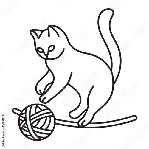 Cat moments meow life coloring pages, coloring book, line art, illustration, black & white, bold and easy coloring pages
