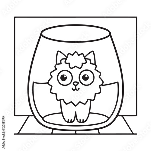 Cat moments meow life coloring pages, coloring book, line art, illustration, black & white, bold and easy coloring pages