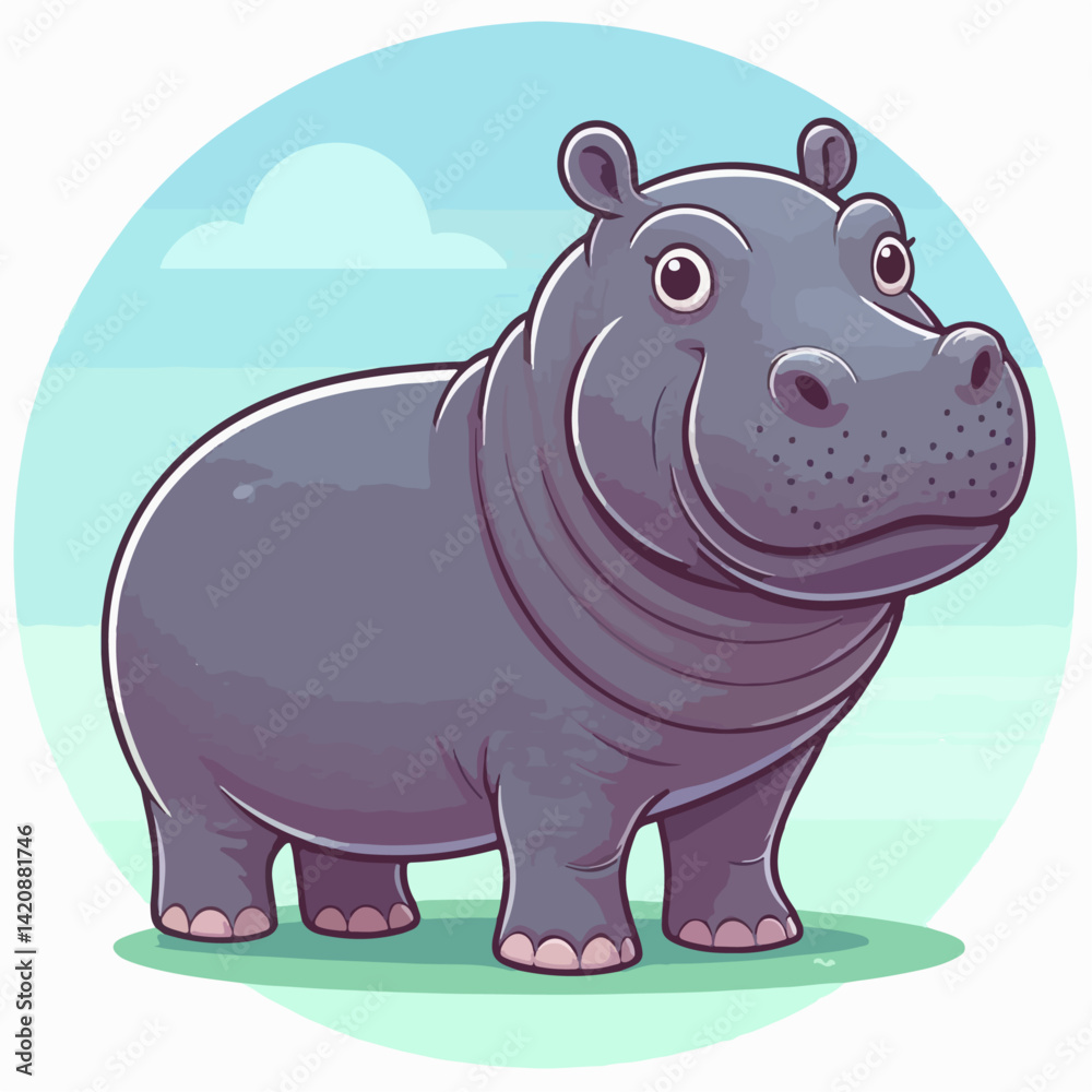 Fototapeta premium cute hippo vector illustration