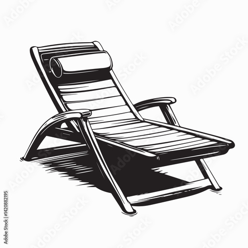 Sun lounger chair comfort vector image isolated on white background.