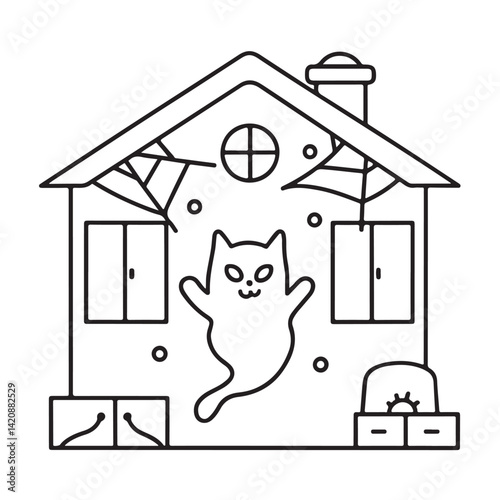 Cat moments meow life coloring pages, coloring book, line art, illustration, black & white, bold and easy coloring pages