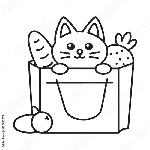 Cat moments meow life coloring pages, coloring book, line art, illustration, black & white, bold and easy coloring pages