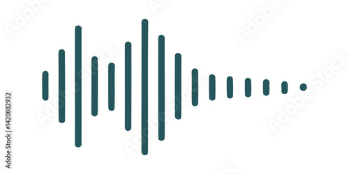 Audio Music Sound Wave Vector Set, Sound wave frequency icon. Sound wave icon, silhouette, vector design. Sound wave background.  Digital voice recorder audio wave vector symbol. . Analog and digital.