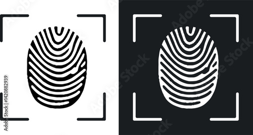 Unique Fingerprint Identification Icon – Hand-Drawn Biometric Security Illustration for Identity Verification, Digital Access. 