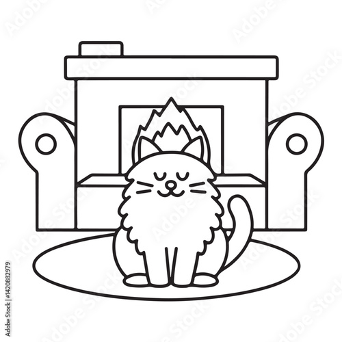 Cat moments meow life coloring pages, coloring book, line art, illustration, black & white, bold and easy coloring pages