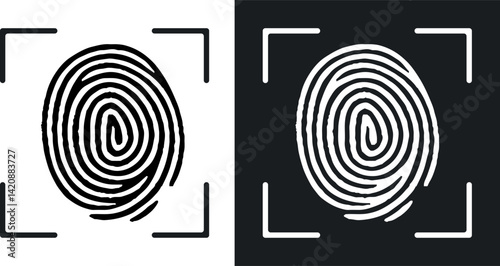 Finger print lock secure security logo icon vector template