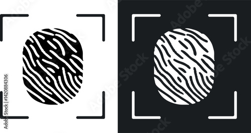 Finger, fingerprint, touch icon. Simple editable vector graphics. 