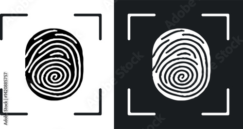 Fingerprint Icon stock illustration. 