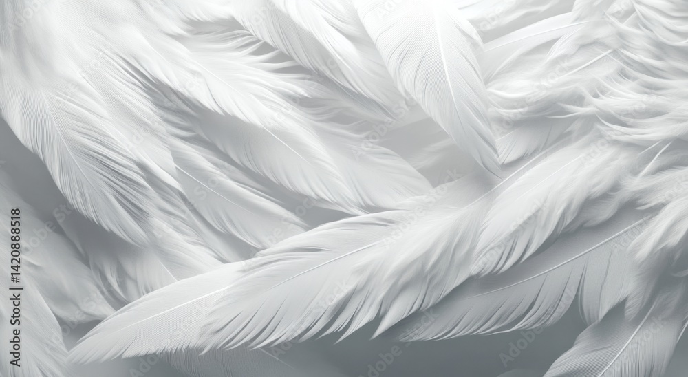 Obraz premium Soft, elegant white feathers