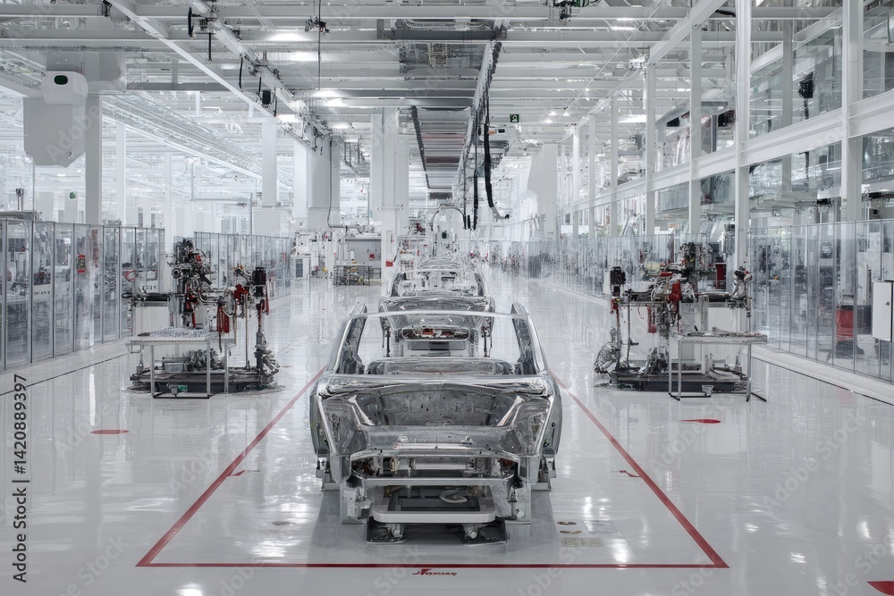 Modern electric vehicle assembly line