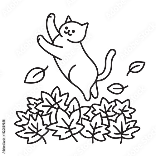 Cat moments meow life coloring pages, coloring book, line art, illustration, black & white, bold and easy coloring pages