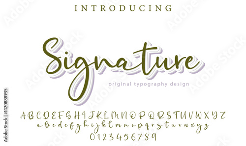 Signature Font Stylish brush painted an uppercase vector letters, alphabet, typeface