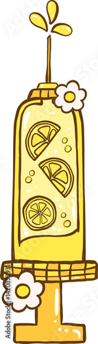 Summer Nurse Thing Lemonade Syringe Needle Cartoon Hand Drawn