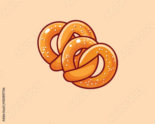 Cartoon Pretzels with Salt.