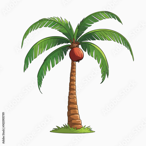 palm tree on white background