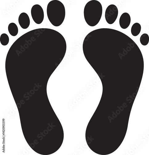 Two footprint / foot print flat icon for apps and websites 