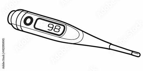 vector illustration of a digital thermometer isolated on white generated by ai